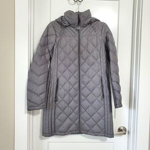 Michael Kors Gray Packable Down Fill Puffer Coat Jacket, Size Small